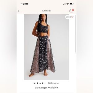Free People Kaia Set (Maxi Skirt + Cropped Tank)